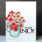 Penny Black Good Wishes Bouquet Clear Stamp and Die Set relax
