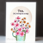 Penny Black Good Wishes Bouquet Clear Stamps 31-134 tea cup