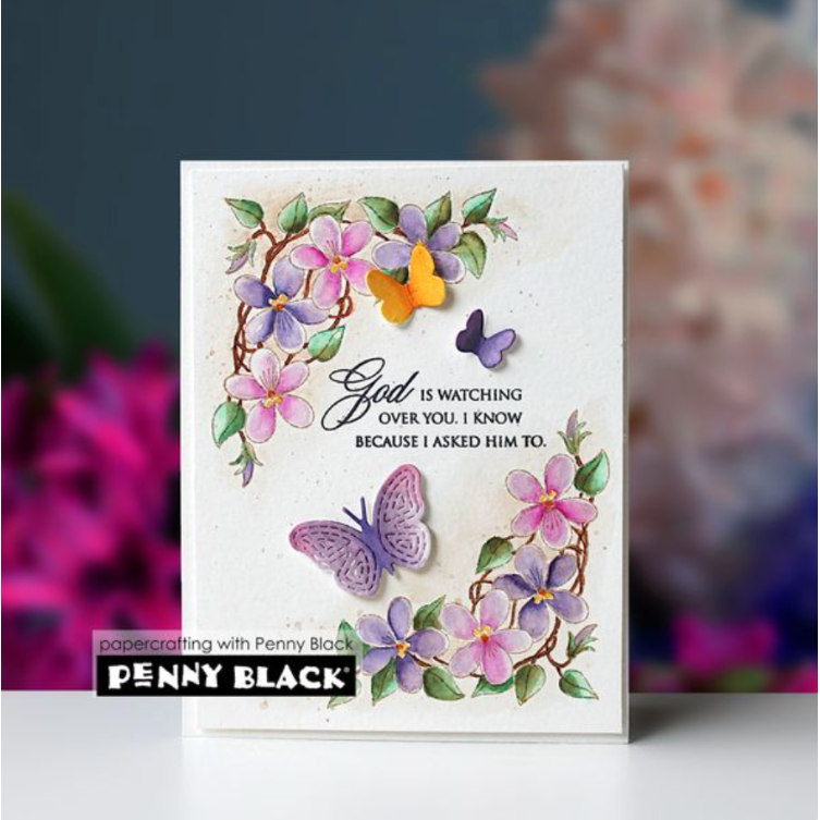 Penny Black Grape Liquid Watercolor 75-028 butterflies