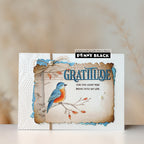 Penny Black Gratitude Edger Dies 52-065 bird on a branch card