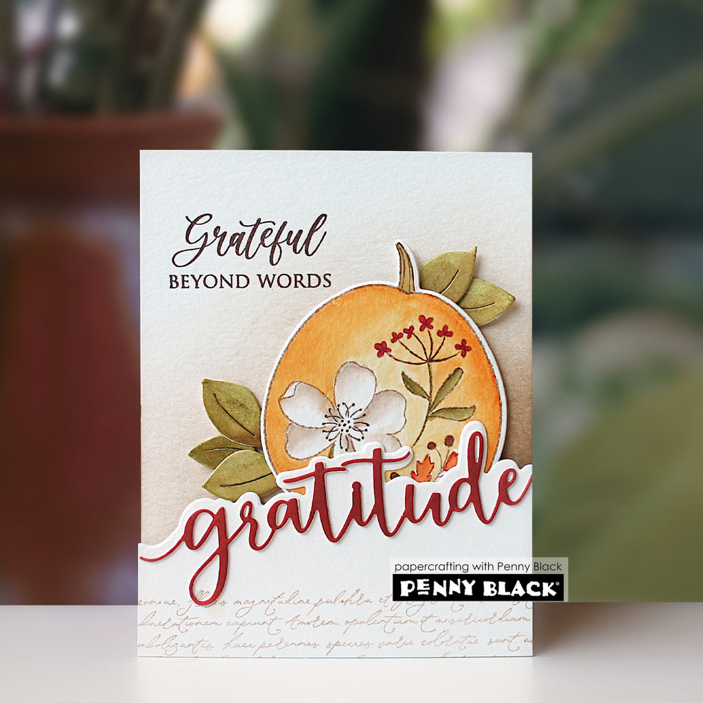 Penny Black Gratitude Edger Dies 52-065 grateful beyond words card