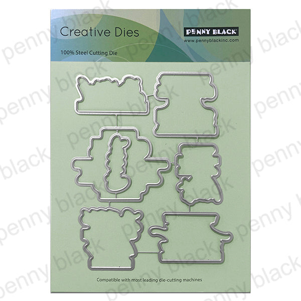 Penny Black Gratitude Sentiment Cut Out Metal Dies 52-070