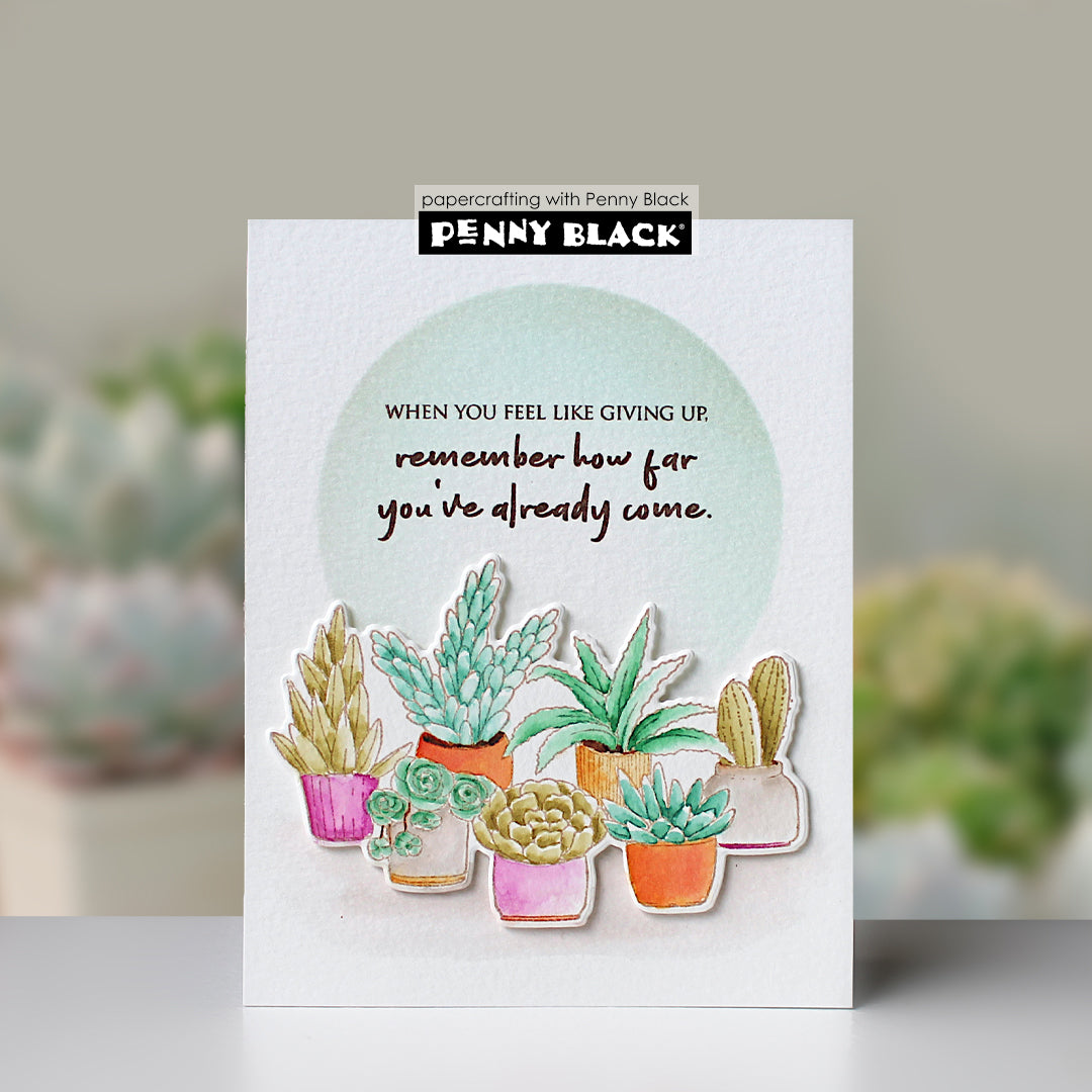 Penny Black Green Joy Clear Stamps 31-202 succulents