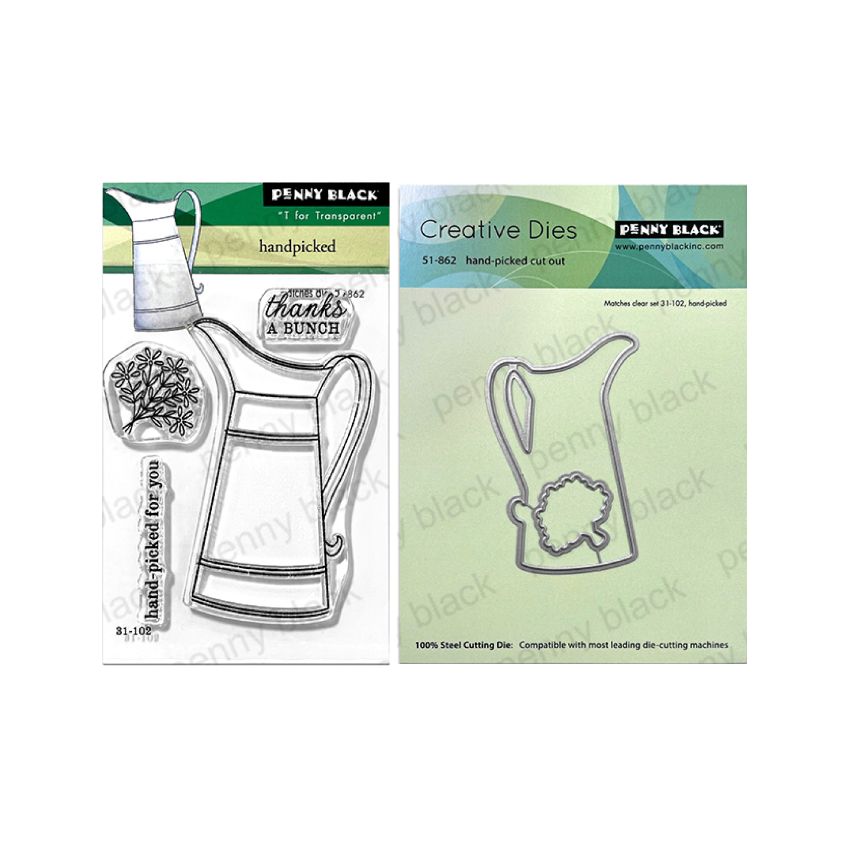 Penny Black Hand Picked Clear Stamp and Cut Out Die Set