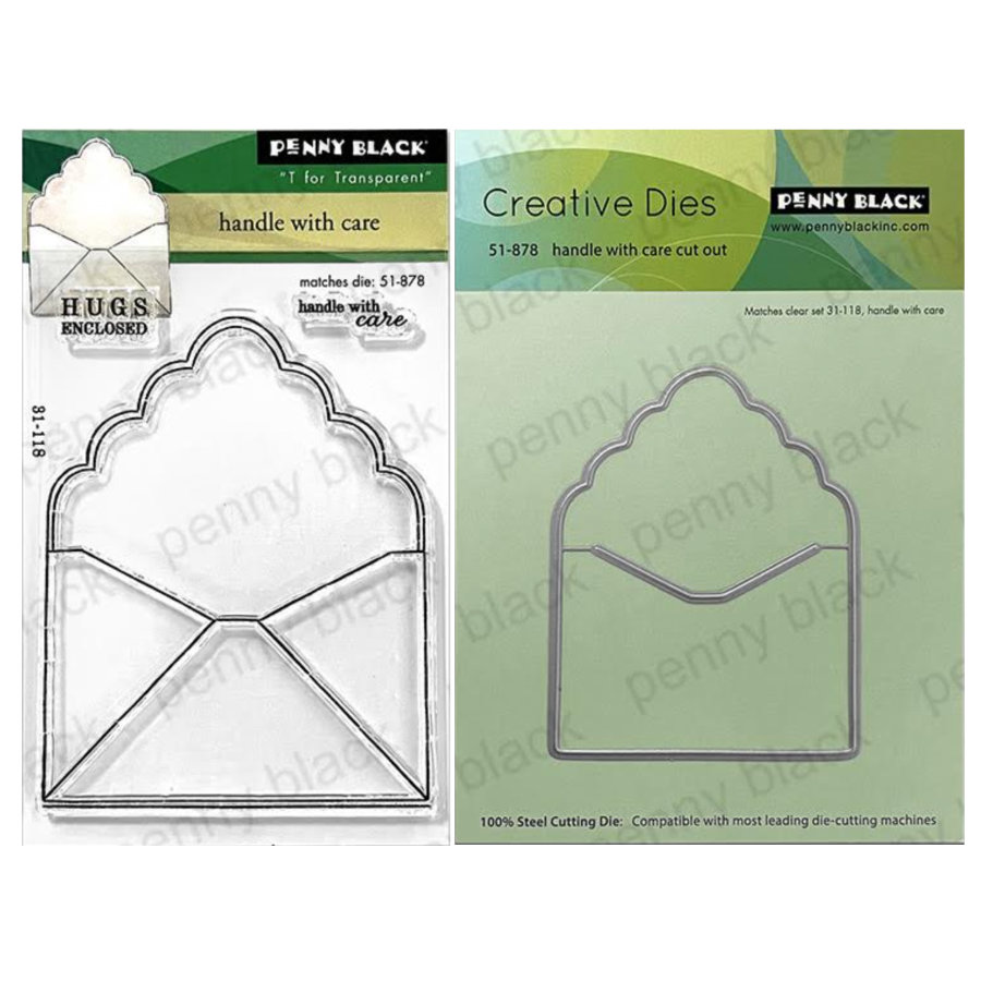 Penny Black Handle With Care Clear Stamp and Die Set