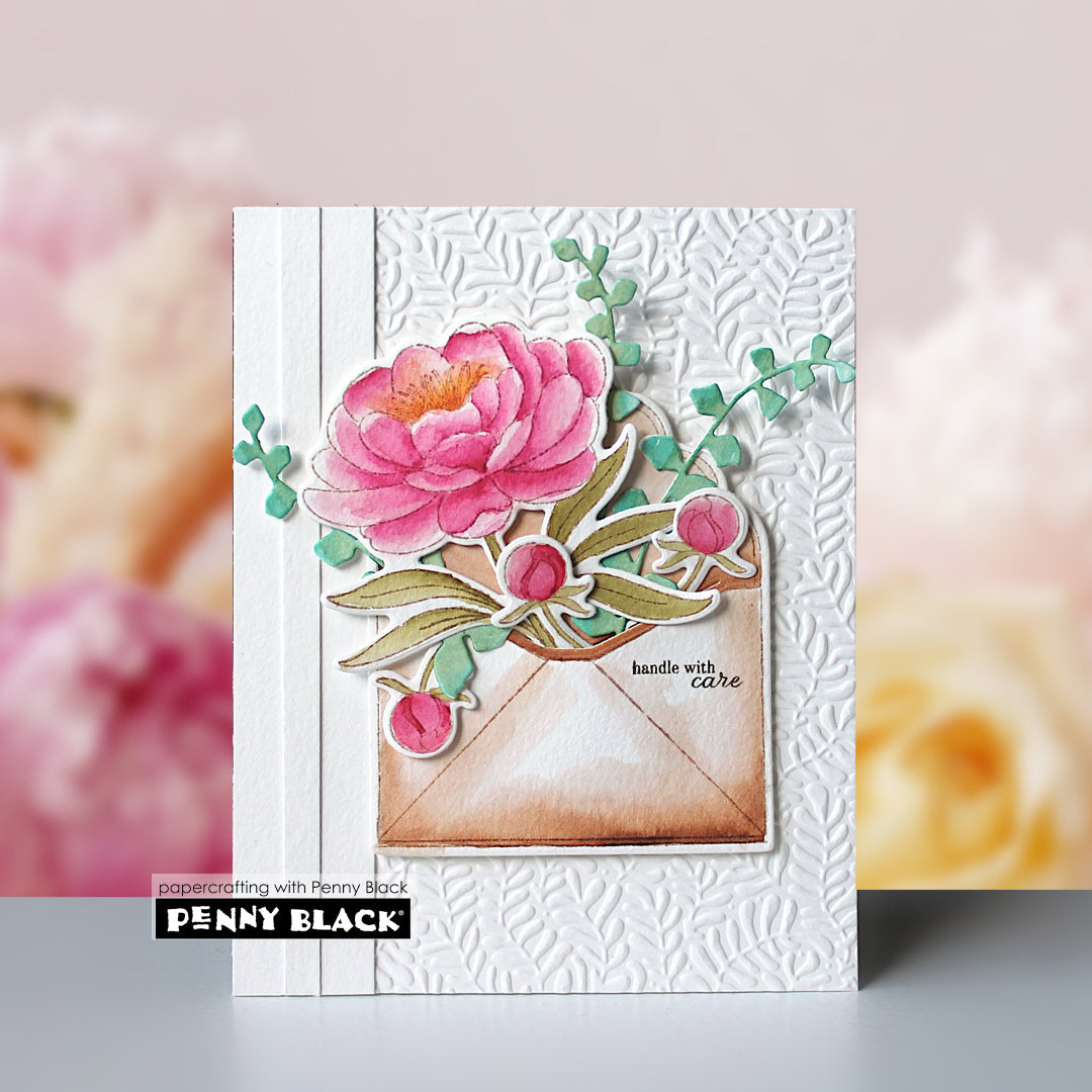 Penny Black Handle With Care Clear Stamp and Die Set flowers