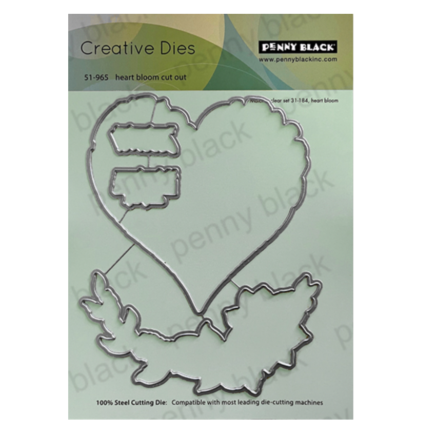 Penny Black Heart Bloom Clear Stamp and Die Set image 2