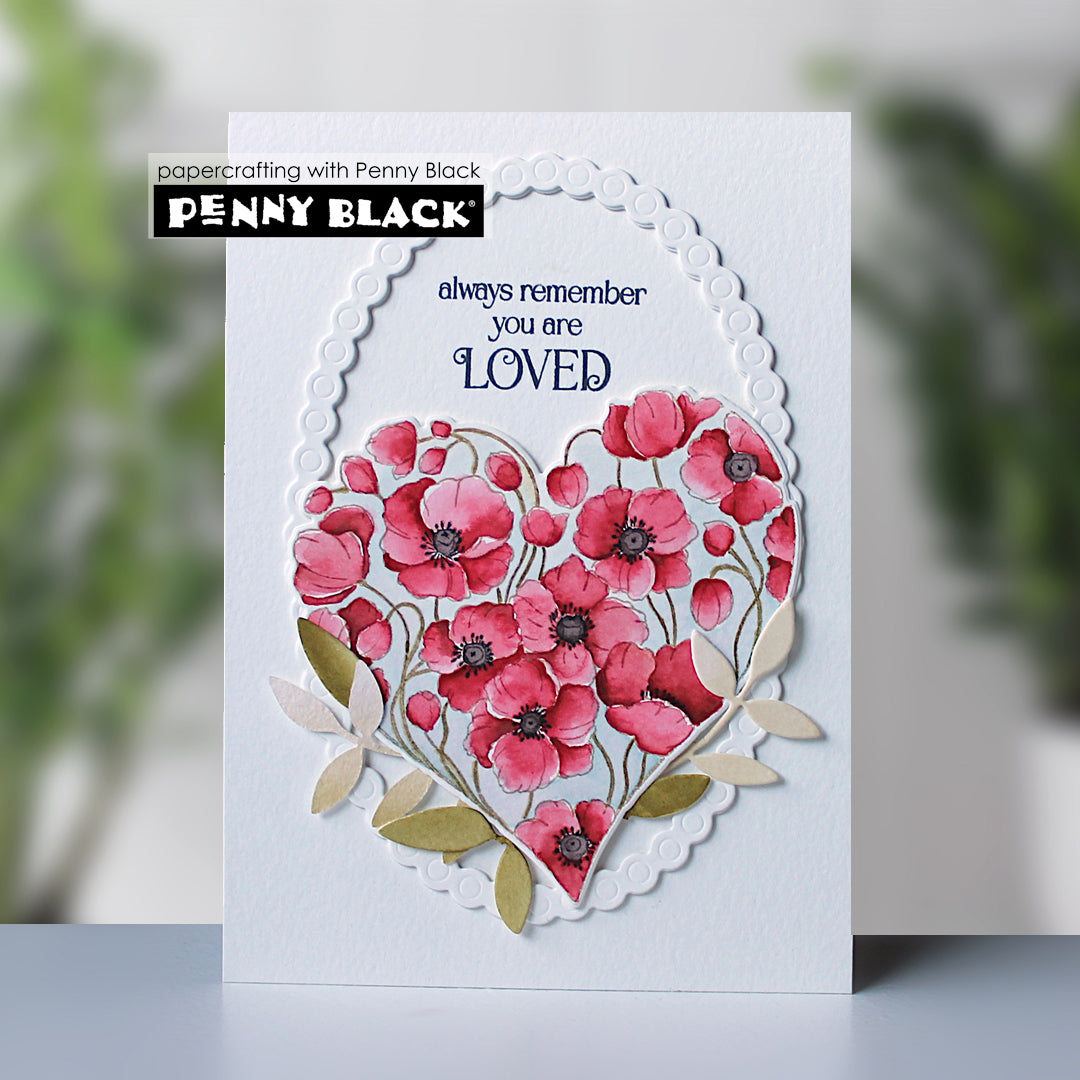 Penny Black Heart Bloom Cut Out Dies 51-965 flowers