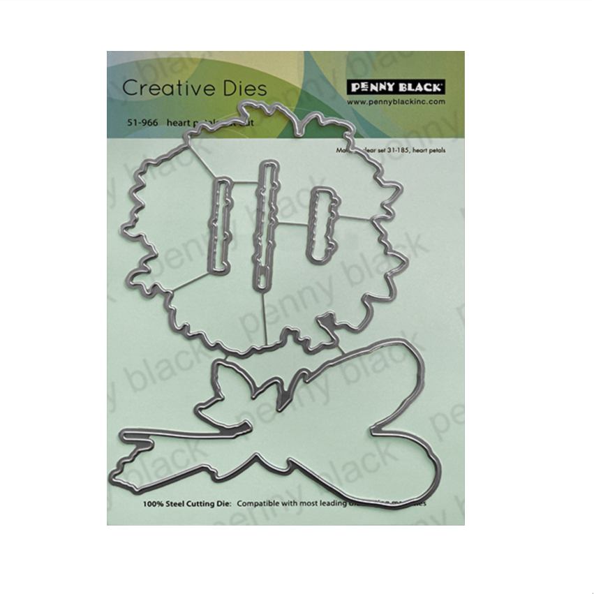 Penny Black Heart Petals Clear Stamp and Die Set image 2