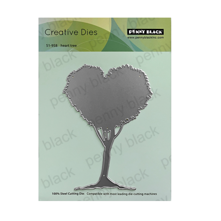 Penny Black Heart Tree Thin Metal Creative Dies 51-958