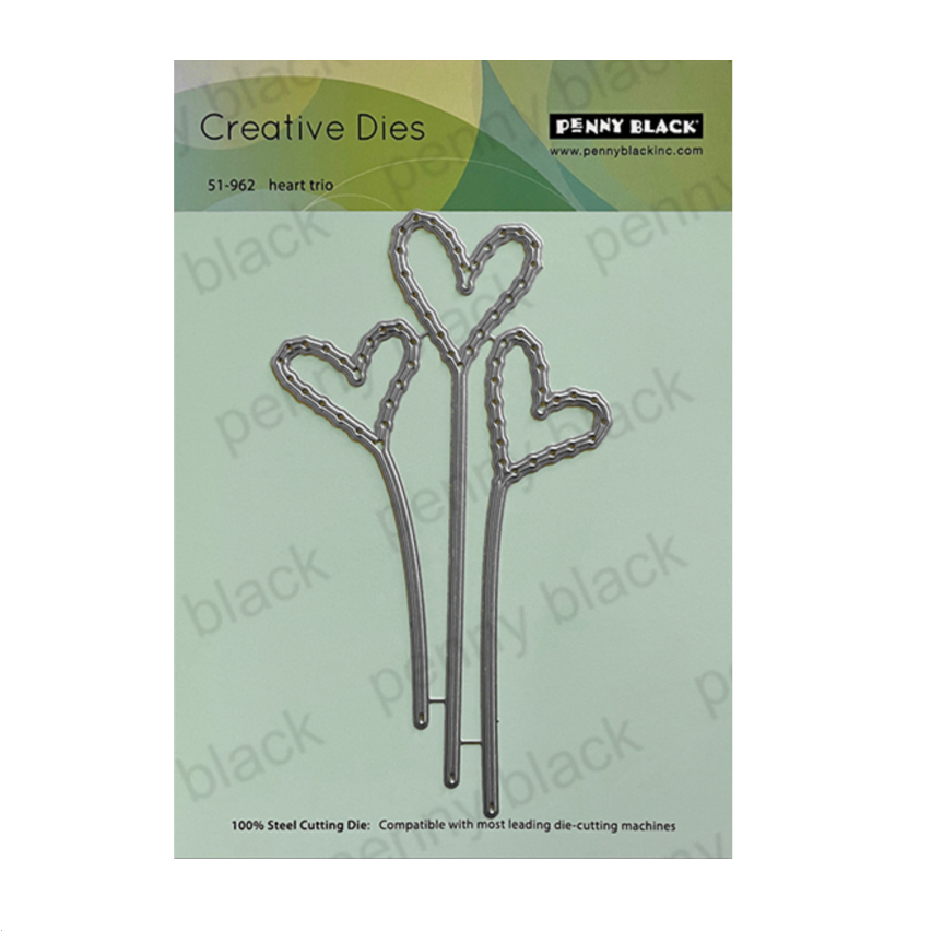 Penny Black Heart Trio Thin Metal Creative Dies 51-962