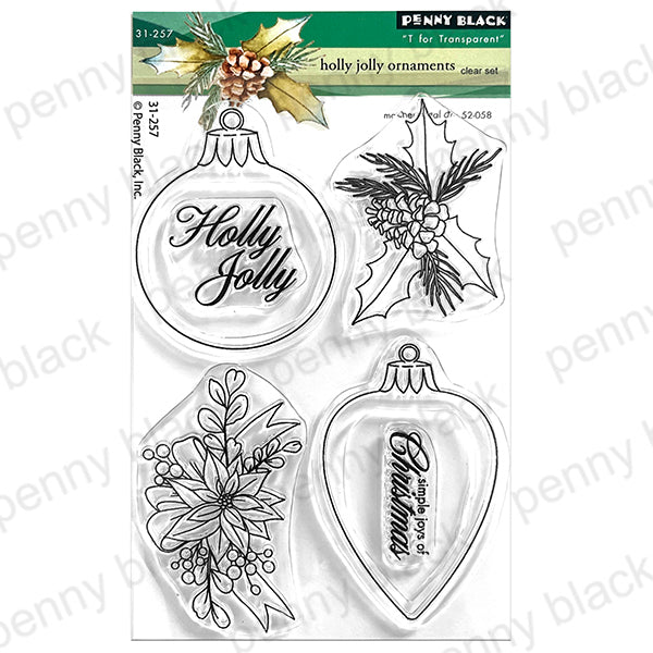 Penny Black Holly Jolly Ornaments Clear Stamp and Die Set product image 1