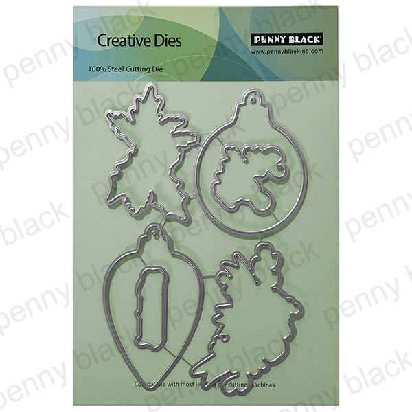 Penny Black Holly Jolly Ornaments Cut Out Coordinating Dies 52-058