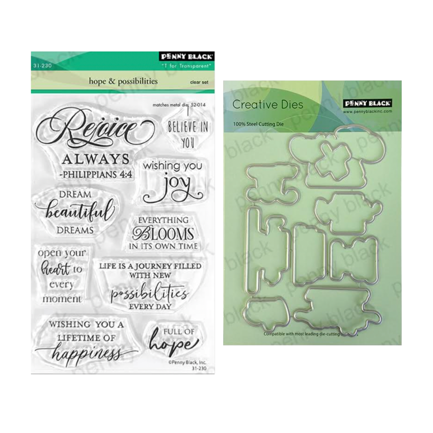 Penny Black Hope and Possibilities Clear Stamp and Die Set