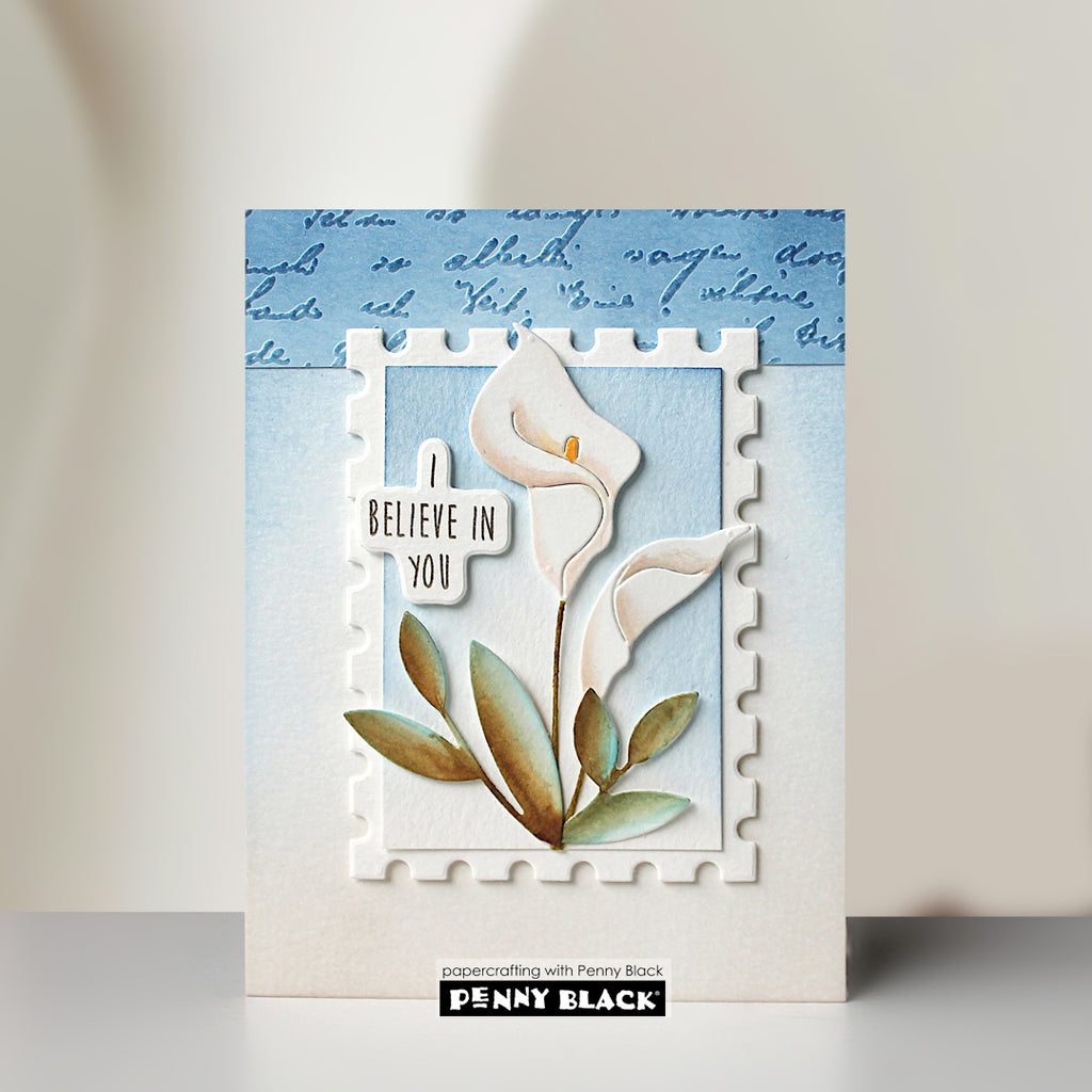 Penny Black Hope and Possibilities Clear Stamp and Die Set easter lily