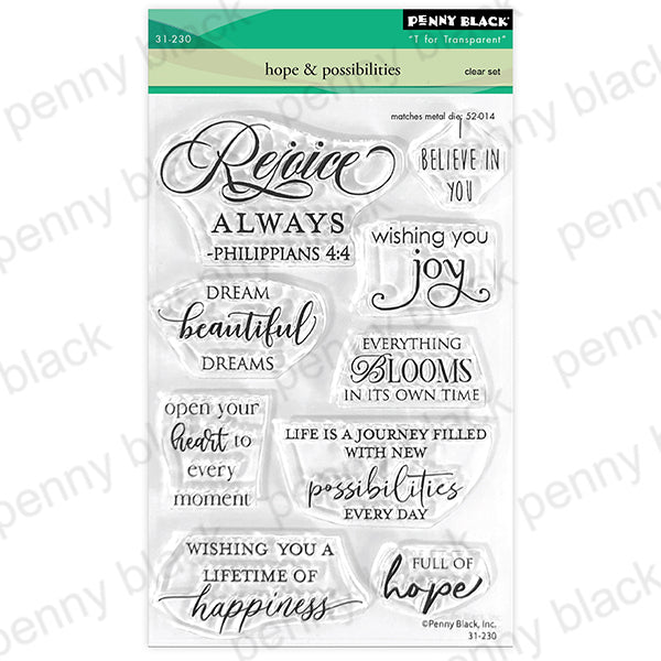 Penny Black Hope and Possibilities Clear Stamp and Die Set image 1