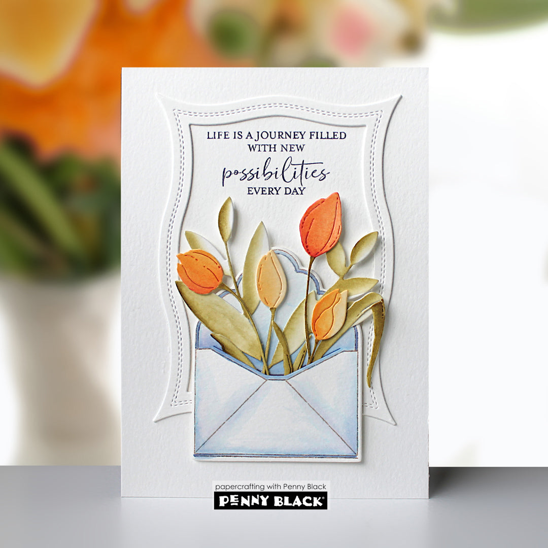 Penny Black Hope and Possibilities Clear Stamps 31-230 orange tulips