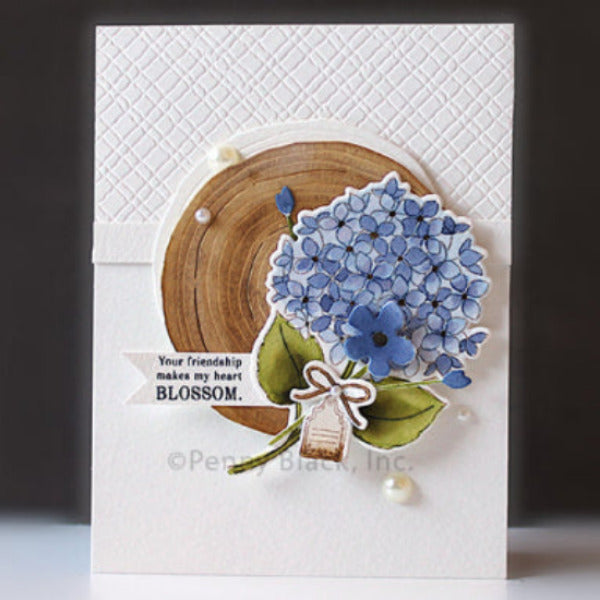 Penny Black Hydrangeas Clear Stamp and Die Set single