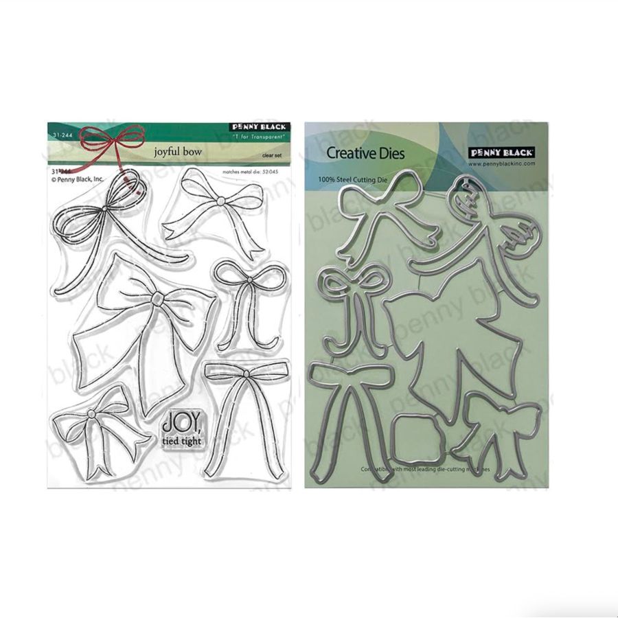 Penny Black Joyful Bow Clear Stamp and Die Set
