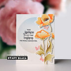 Penny Black Kind Beliefs Clear Stamps 31-242 orange poppies