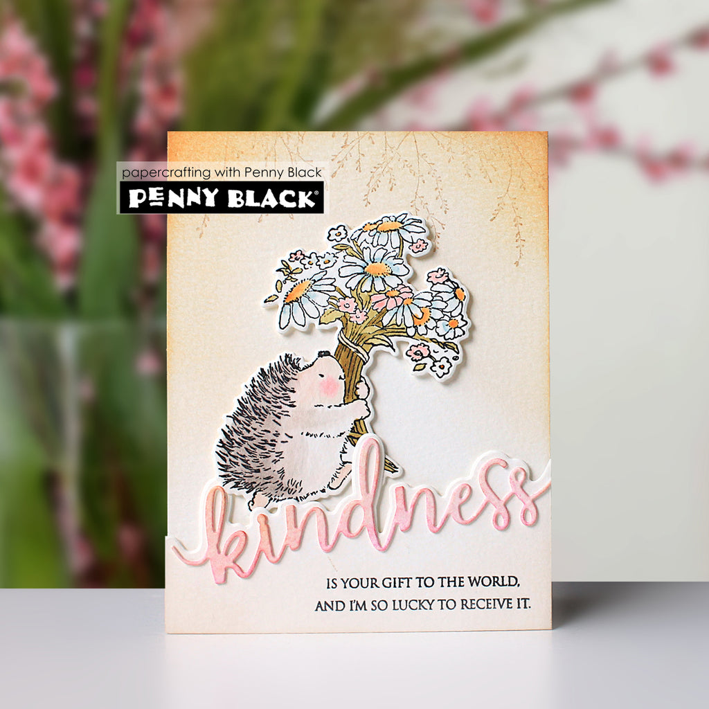 Penny Black Kindness Edger Cut Out Dies 52-011 bouquet of daisies