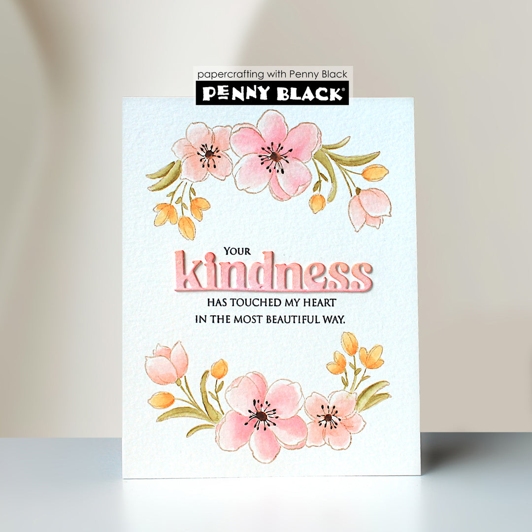 Penny Black Kindness Edger Cut Out Dies 52-011 pink flowers