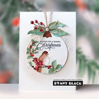 Penny Black Leafy Berry Dies 52-043 bird christmas ornament card