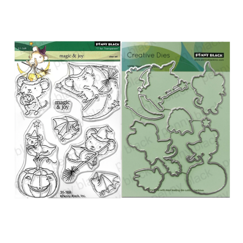 Penny Black Magic and Joy Clear Stamp and Die Set