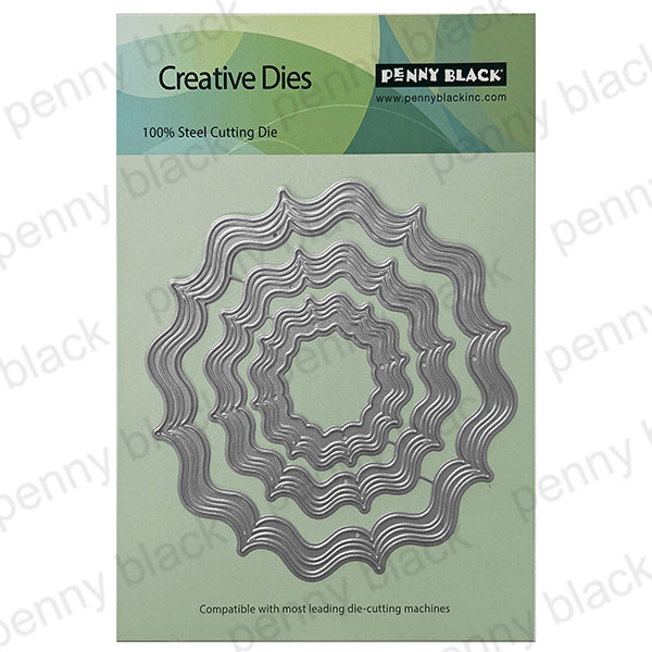 Penny Black Marbled Ripple Frame Dies 52-021