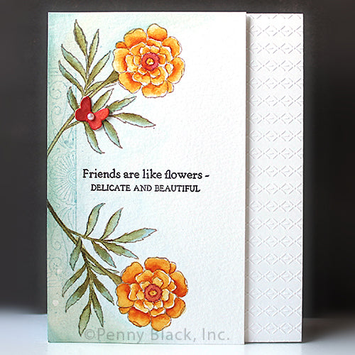 Penny Black Marigolds Clear Stamp and Die Set friends
