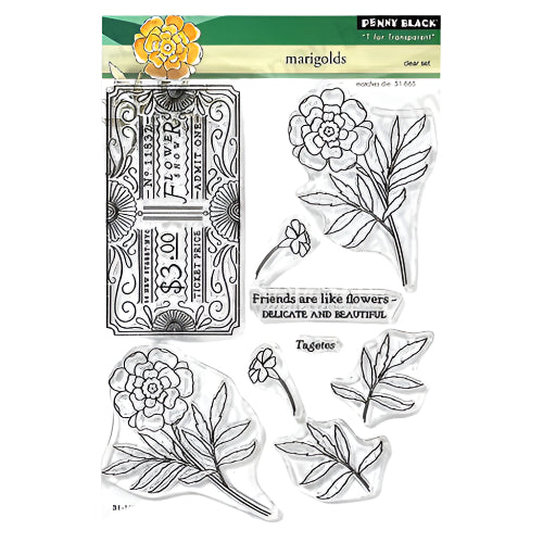 Penny Black Marigolds Clear Stamp and Die Set product image 1