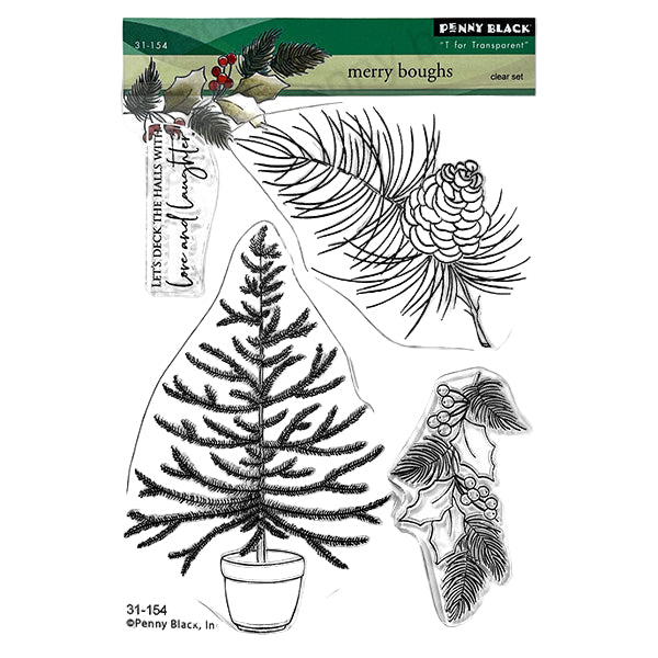 Penny Black Merry Boughs Clear Stamp and Die Set image 1