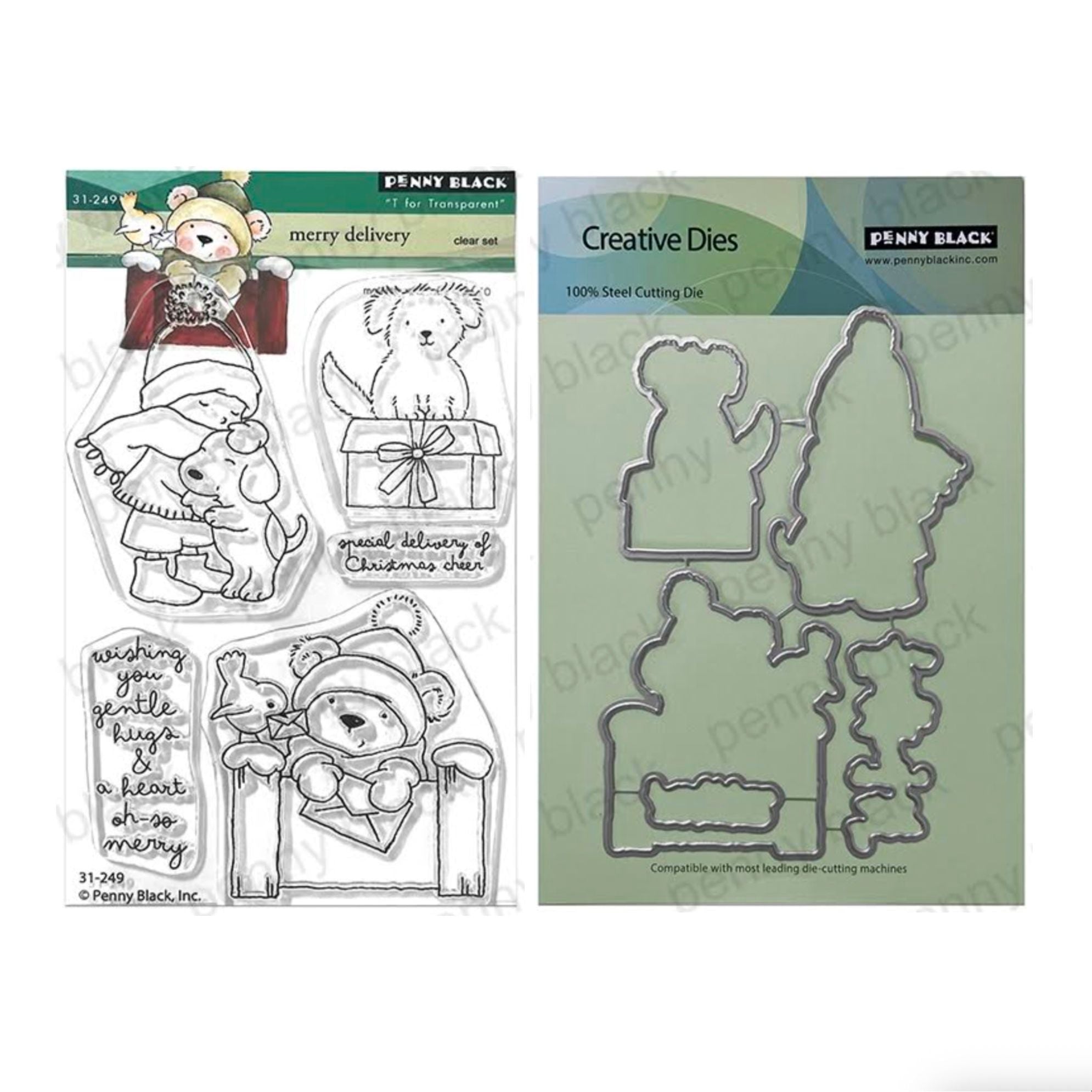 Penny Black Merry Delivery Clear Stamp and Die Set