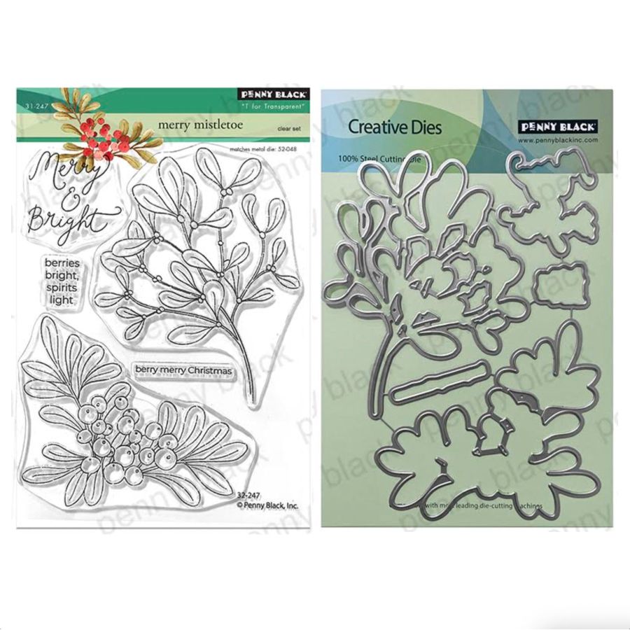 Penny Black Merry Mistletoe Clear Stamp and Die Set