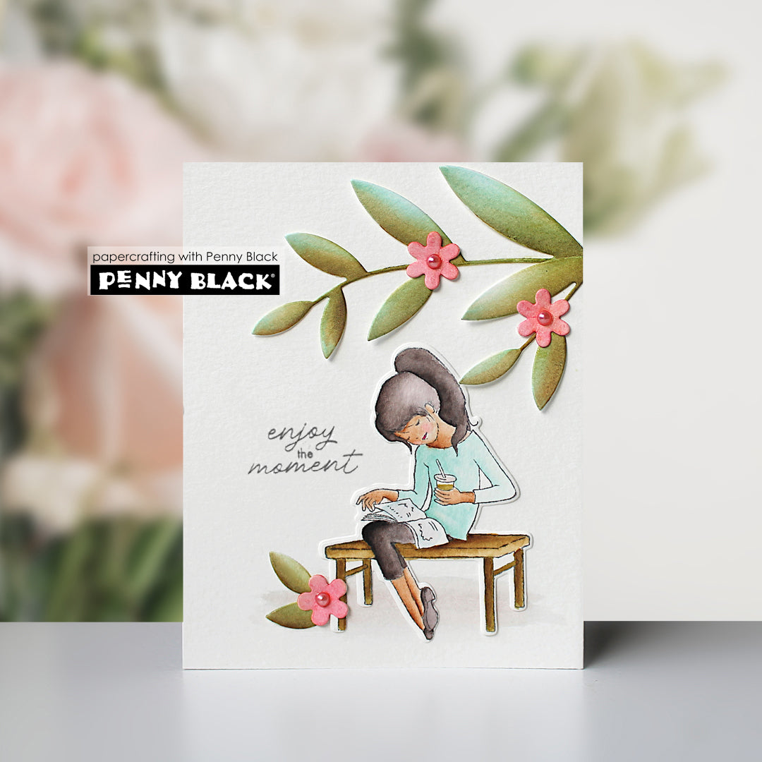 Penny Black Moments Clear Stamps 31-220 green leaves