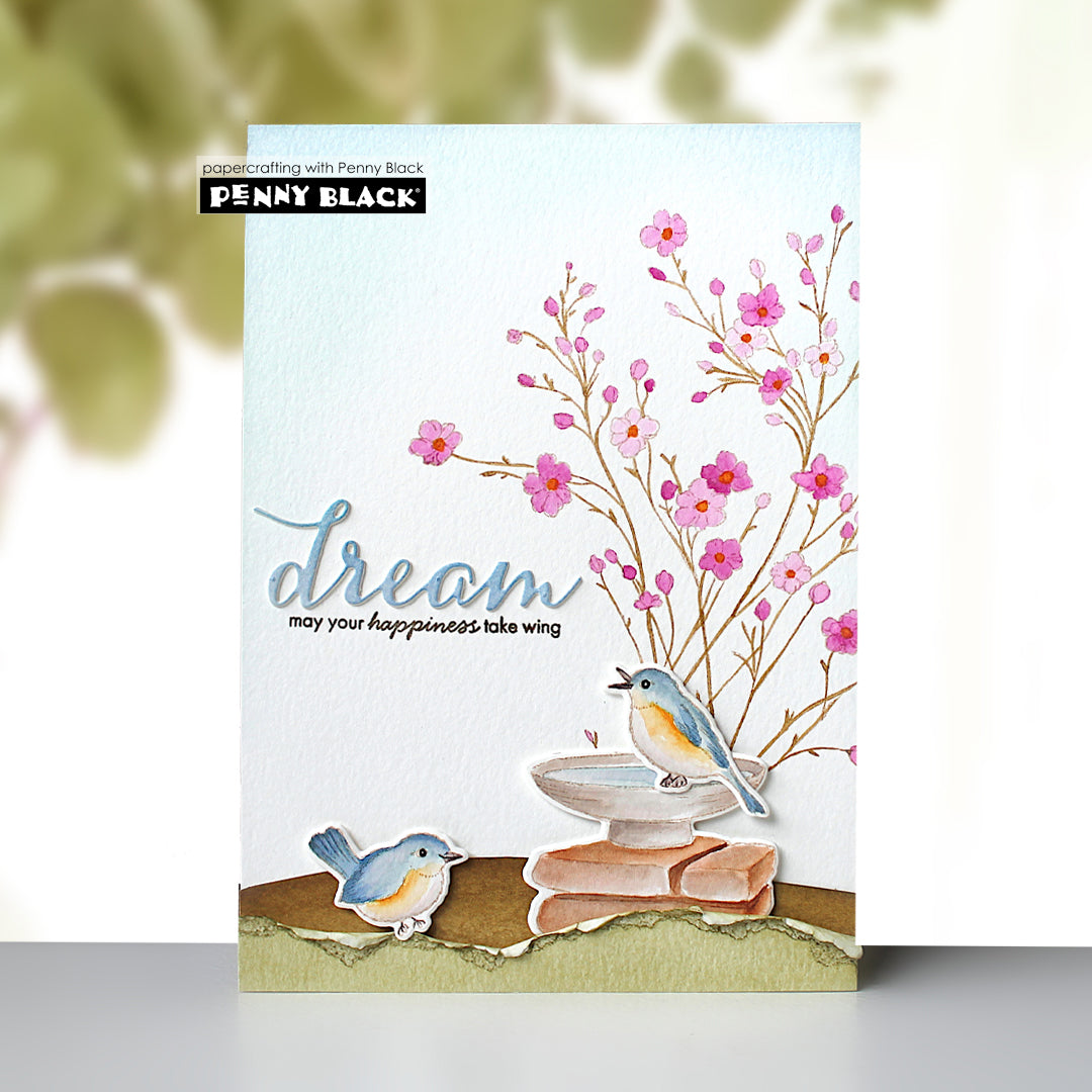 Penny Black Nurture Clear Stamps 31-198 blue birds