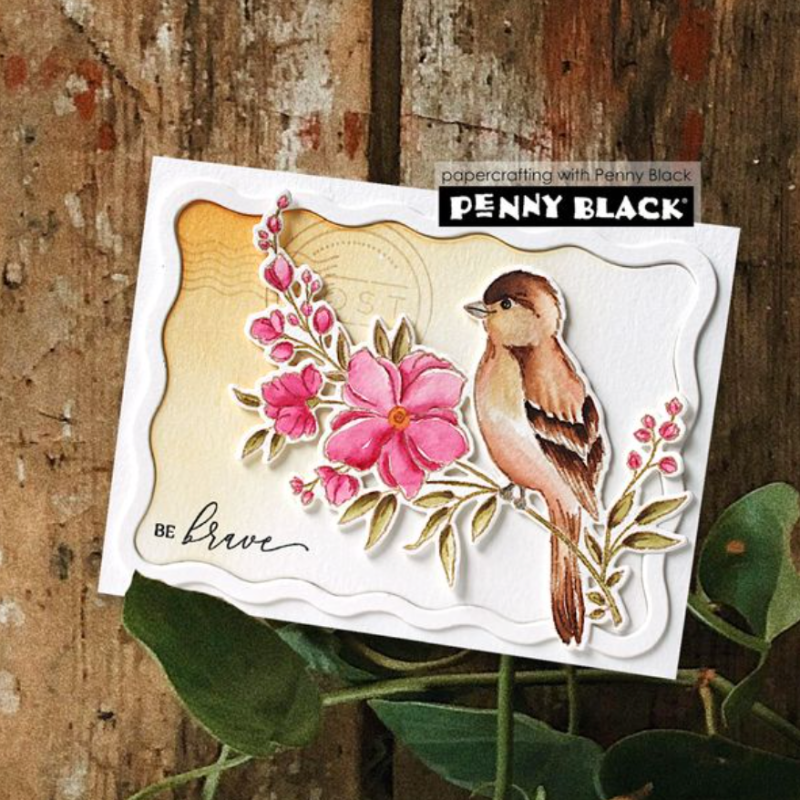 Penny Black Peach Liquid Watercolor 75-008 bird