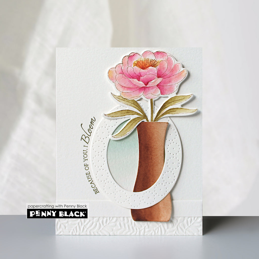 Penny Black Peonies Clear Stamp and Die Set bloom