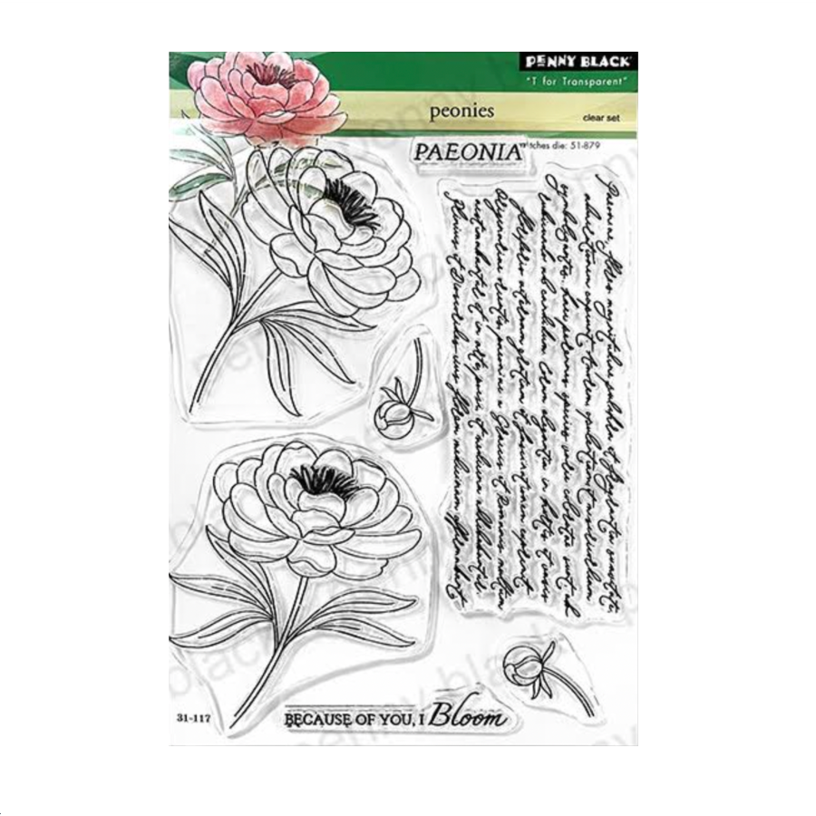 Penny Black Peonies Clear Stamps 31-117
