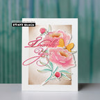 Penny Black Peonies Clear Stamps 31-117 thank you