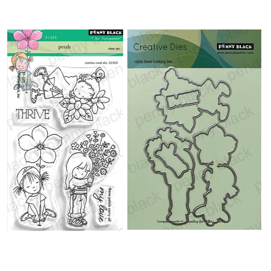 Penny Black Petals Clear Stamp and Die Set