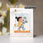 Penny Black Petals Clear Stamps 31-225 blue hair bow