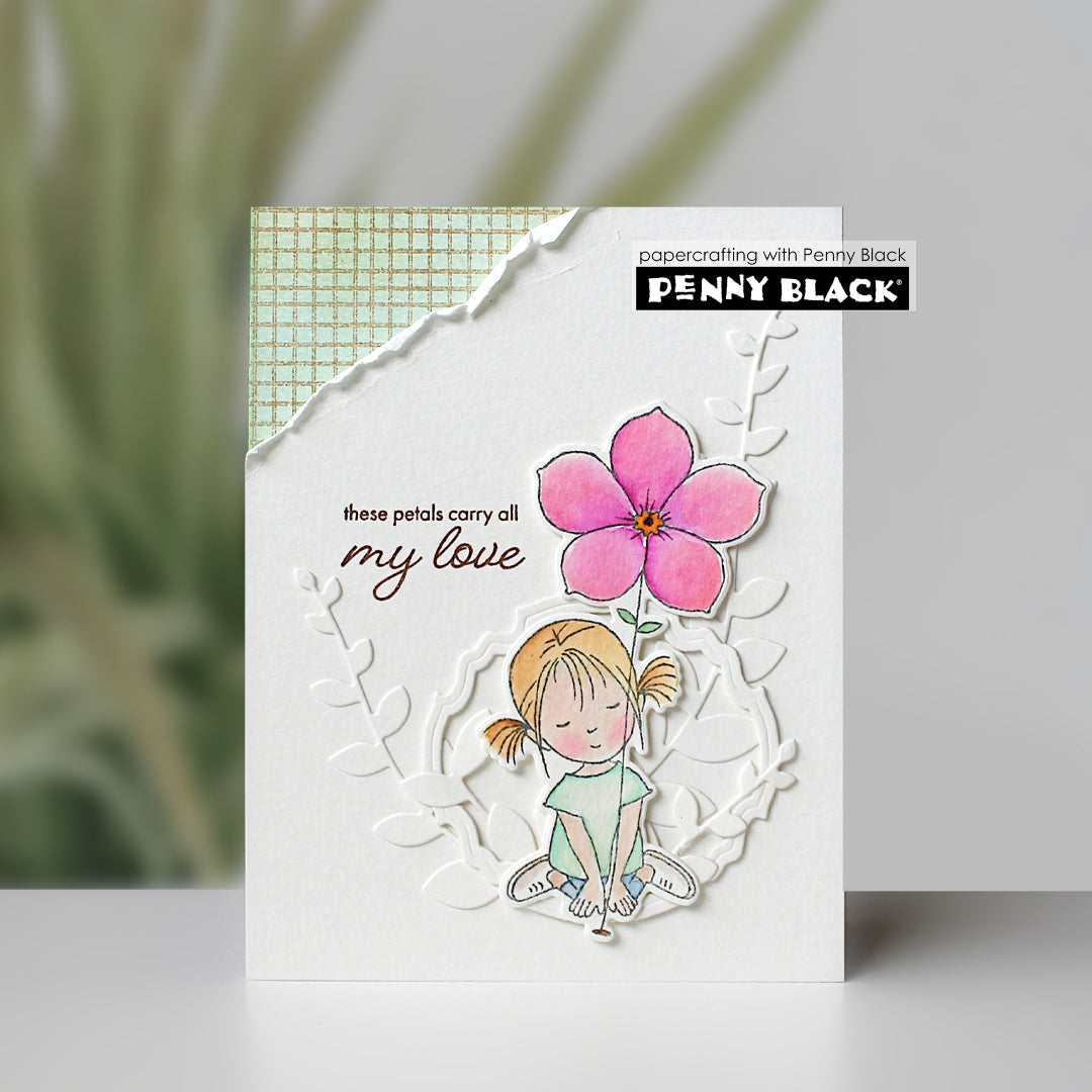 Penny Black Petals Clear Stamps 31-225 pink flower