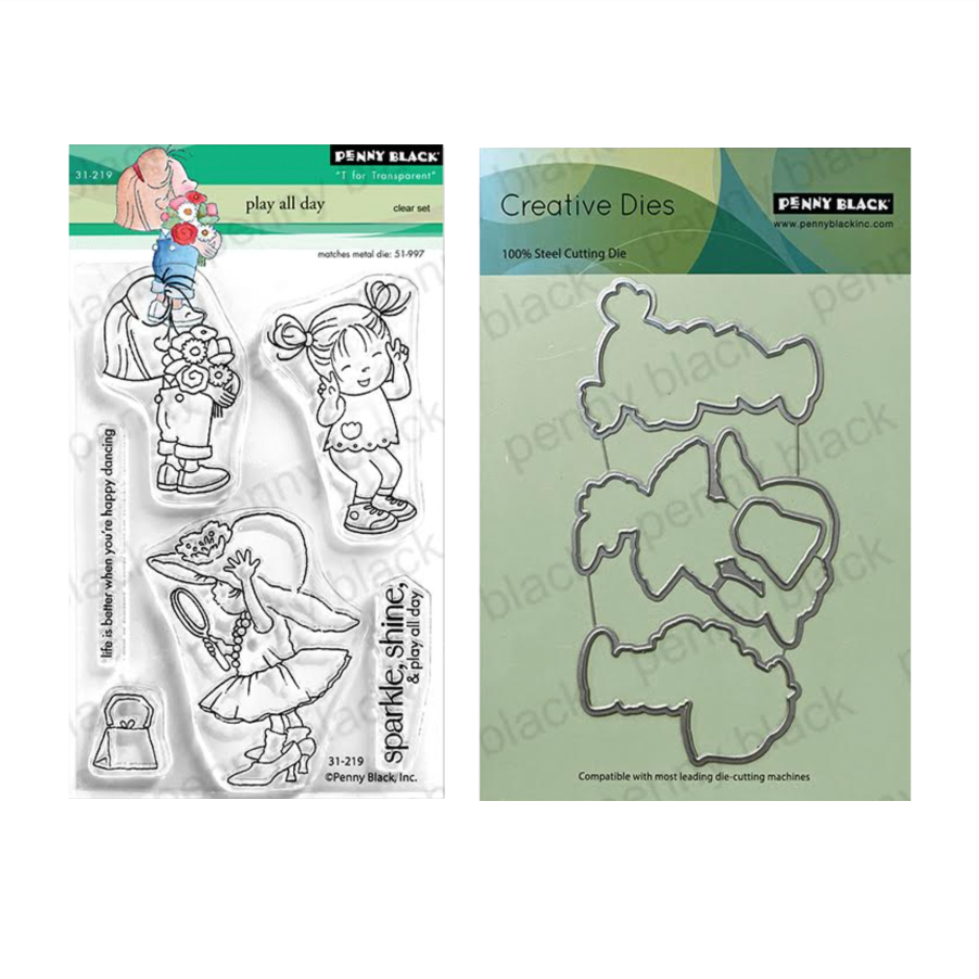 Penny Black Play All Day Clear Stamp and Die Set