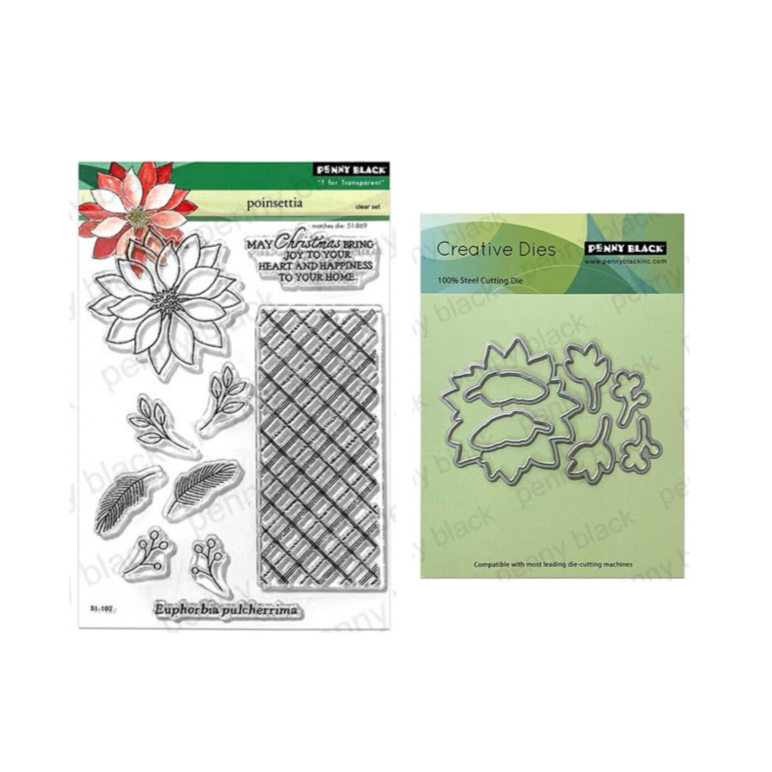 Penny Black Poinsettia Clear Stamp and Die Set
