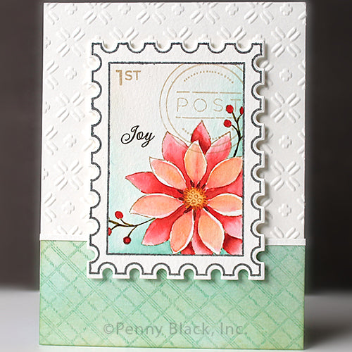 Penny Black Poinsettia Clear Stamp and Die Set postage stamp