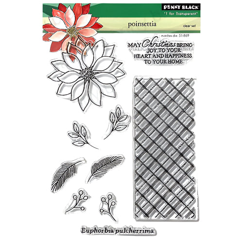 Penny Black Poinsettia Clear Stamp and Die Set product image 1