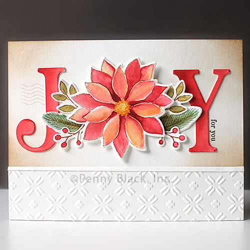 Penny Black Poinsettia Clear Stamps 31-107 joy