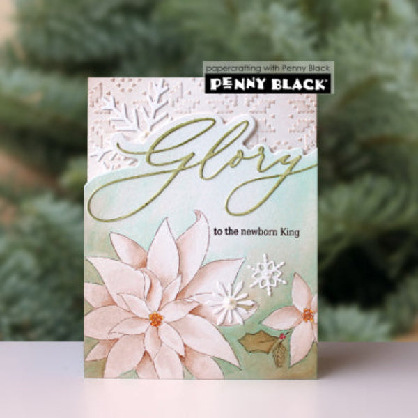 Penny Black Poinsettia Wishes Clear Stamps 31-245 glory snowflake card
