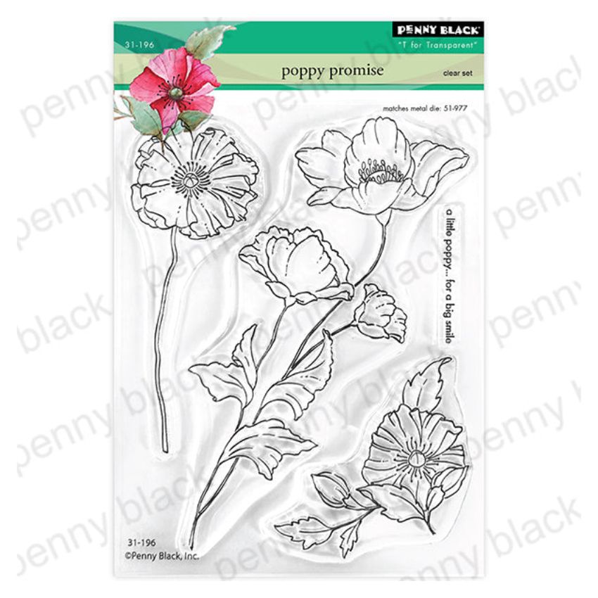 Penny Black Poppy Promise Clear Stamp and Die Set image 1